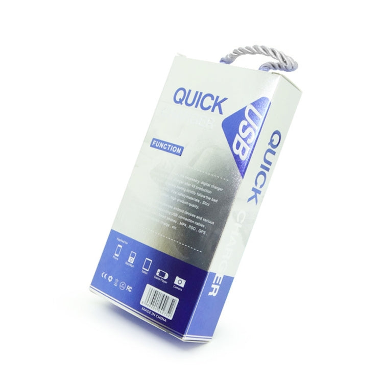 CA-25 QC3.0 USB 3A Fast Charger with USB to 8 Pin Data Cable, AU Plug, AU Plug + 8 Pin Cable