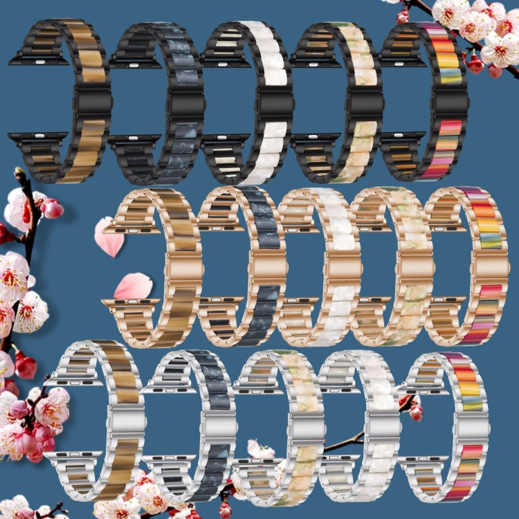 Metal + Resin Watchband For Apple Watch Series, 7 41mm / 6&SE&5&4 40mm / 3&2&1 38mm