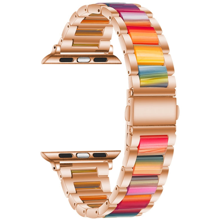 Metal + Resin Watchband For Apple Watch Series, 7 45mm / 6&SE&5&4 44mm / 3&2&1 42mm