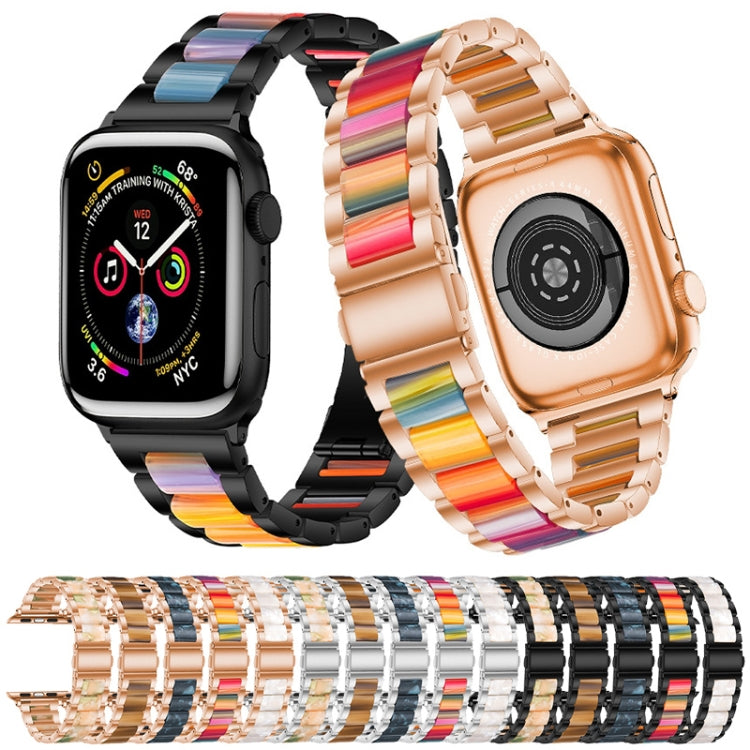 Metal + Resin Watchband For Apple Watch Series, 7 45mm / 6&SE&5&4 44mm / 3&2&1 42mm