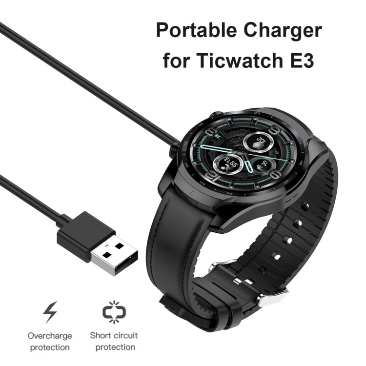 For Ticwatch E3 / Pro 3 / Pro 3 LTE Smart Watch Charging Cable, 1m Charging Station Power Adapter