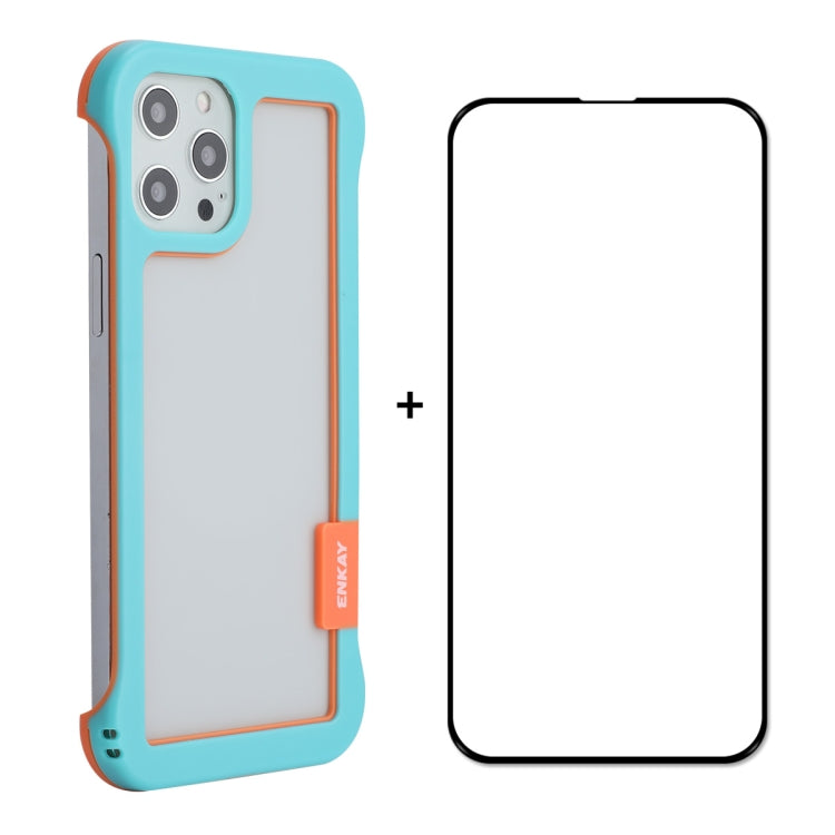 ENKAY Frameless Hollow PC Case + Glass Film for iPhone 12 Pro Max, For iPhone 12 Pro Max