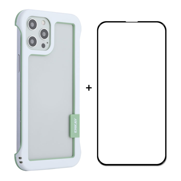 ENKAY Frameless Hollow PC Case + Glass Film for iPhone 12 Pro Max, For iPhone 12 Pro Max
