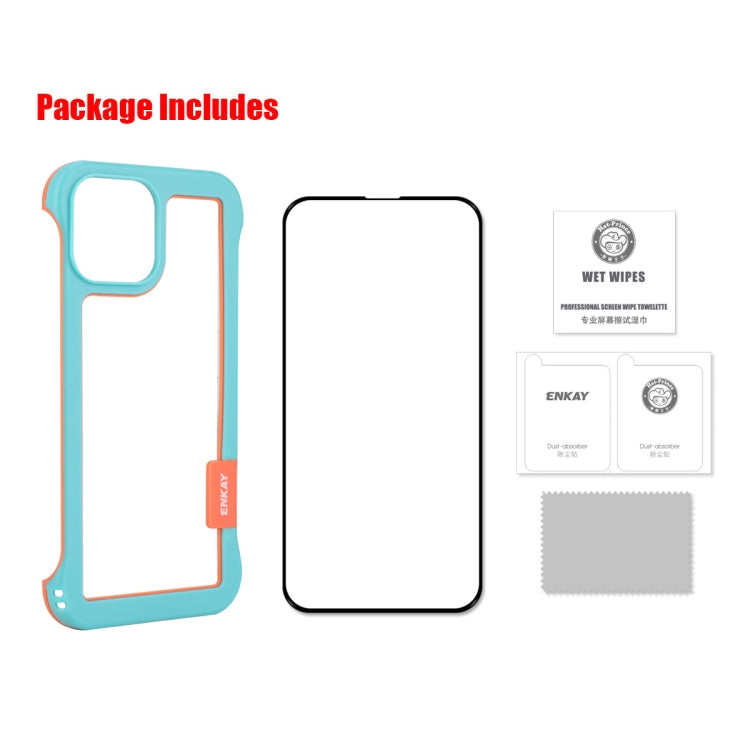 ENKAY Frameless Hollow PC Case + Glass Film for iPhone 12 / 12 Pro, For iPhone 12 / 12 Pro