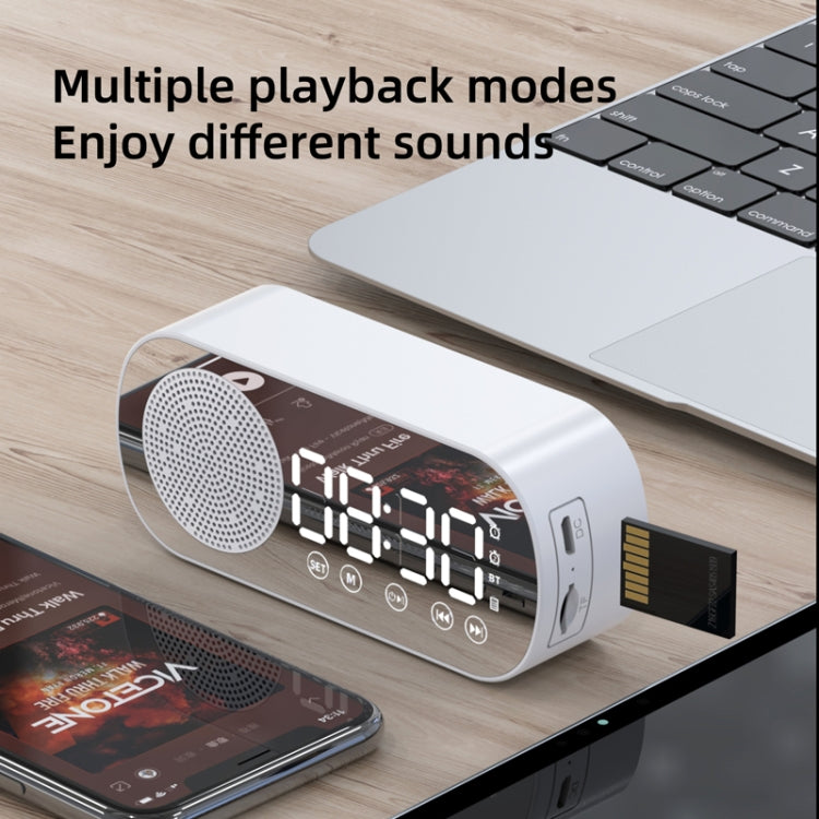 Z7 Digital Bluetooth 5.0 Speaker Multi-function Mirror Alarm Clock FM Radio, Z7 (Pink), Z7 (Black), Z7 (White)