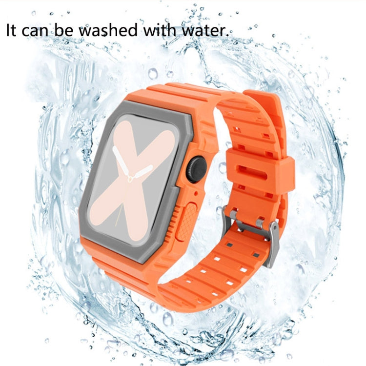 Silicone Strap with Case For Apple Watch Series, 7 41mm / 6&SE&5&4 40mm / 3&2&1 38mm, 7 45mm / 6&SE&5&4 44mm / 3&2&1 42mm