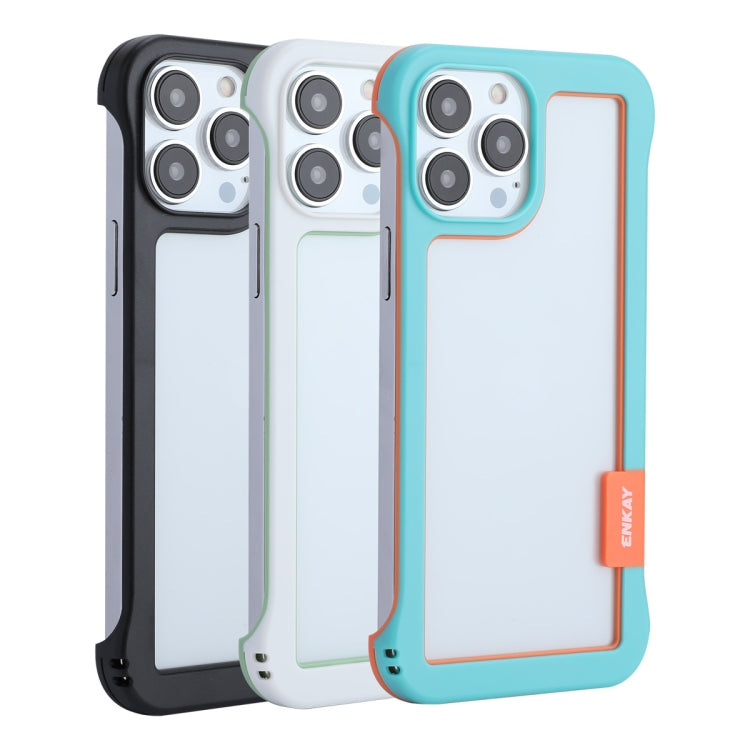 ENKAY Frameless Hollow PC Case + Glass Film for iPhone 13 Pro Max, For iPhone 13 Pro Max