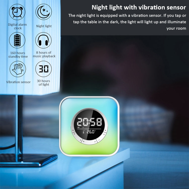 P10 LED Atmosphere Light Bluetooth Speaker with Alarm Thermometer Function, P10