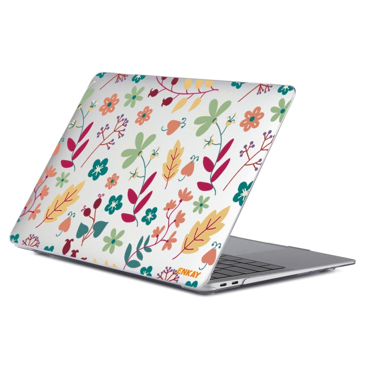 ENKAY Flower Series Pattern Laotop Protective Crystal Case for MacBook Pro 16 inch A2141, For MacBook Pro 16 inch A2141