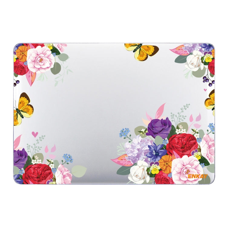 ENKAY Flower Series Pattern Laotop Protective Crystal Case for MacBook Pro 16 inch A2141, For MacBook Pro 16 inch A2141