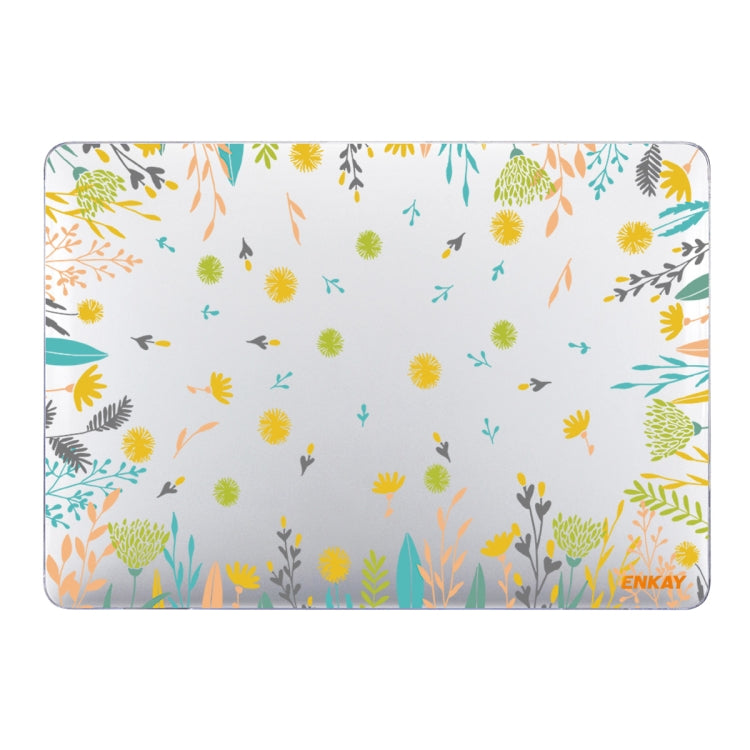 ENKAY Flower Series Pattern Laotop Protective Crystal Case for MacBook Pro 16 inch A2141, For MacBook Pro 16 inch A2141