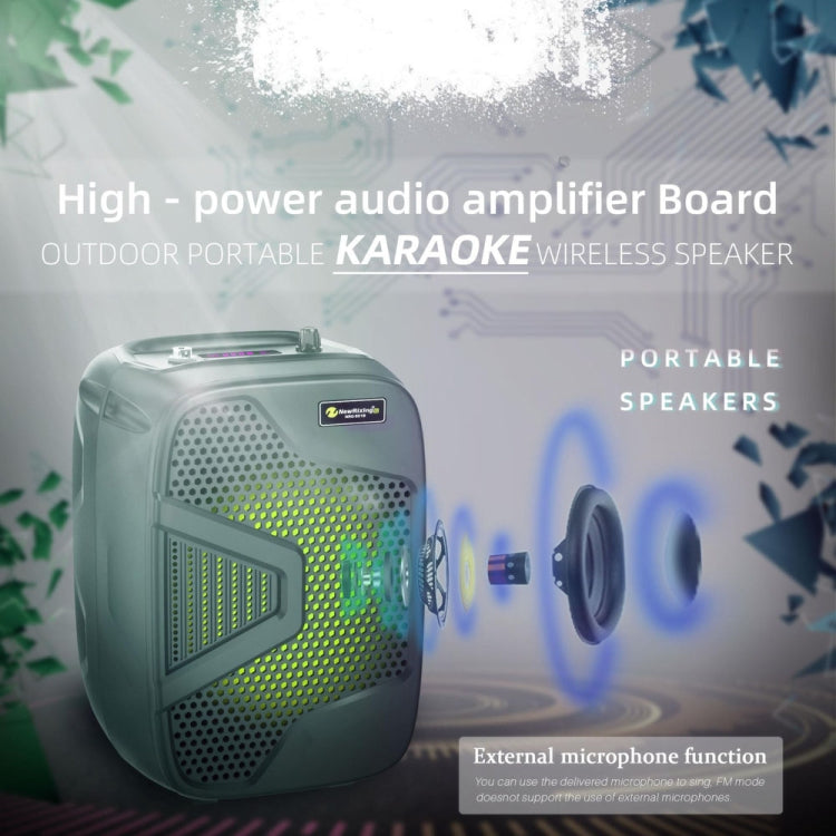 NewRixing NRG501B Outdoor Karaoke Wireless Speaker High-Power Audio Amplifier, With Mic, No Mic