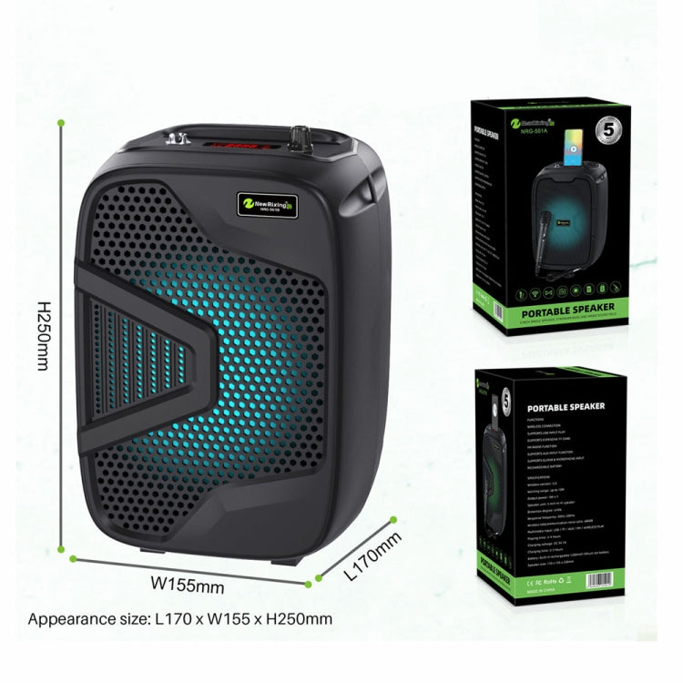 NewRixing NRG501B Outdoor Karaoke Wireless Speaker High-Power Audio Amplifier, With Mic, No Mic