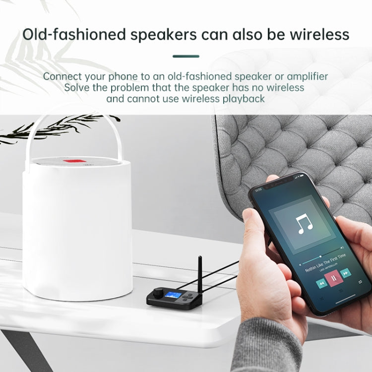 C41S Bluetooth 5.0 Audio Receiver 2 in 1 with Screen Fiber Coaxial Adapter, C41S
