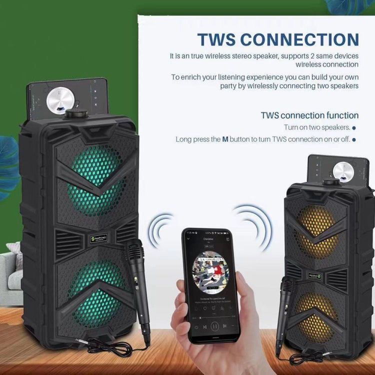 NewRixing NRG5501B Outdoor Portable Karaoke Wireless Speaker 16W Audio Amplifier, with Mic, No Mic