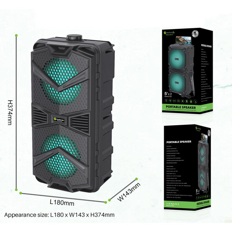 NewRixing NRG5501B Outdoor Portable Karaoke Wireless Speaker 16W Audio Amplifier, with Mic, No Mic