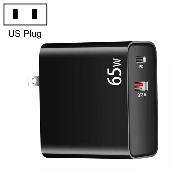 PD-65W USB-C / Type-C + QC3. 0 USB Laptop Charging Adapter, US Plug, US Plug