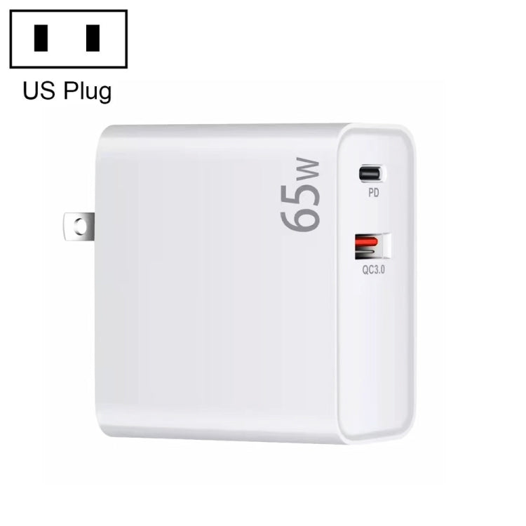 PD-65W USB-C / Type-C + QC3. 0 USB Laptop Charging Adapter, US Plug, US Plug