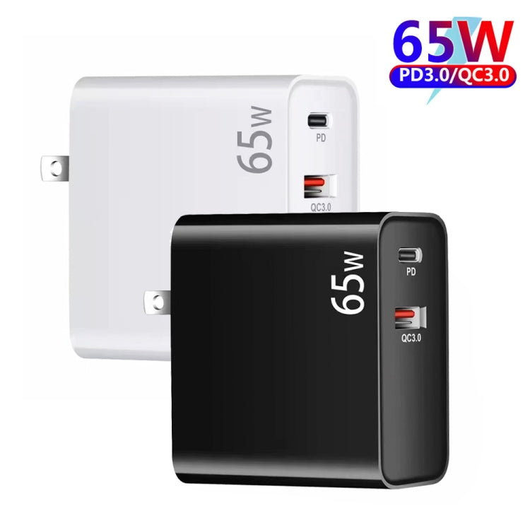 PD-65W USB-C / Type-C + QC3. 0 USB Laptop Charging Adapter, US Plug, US Plug