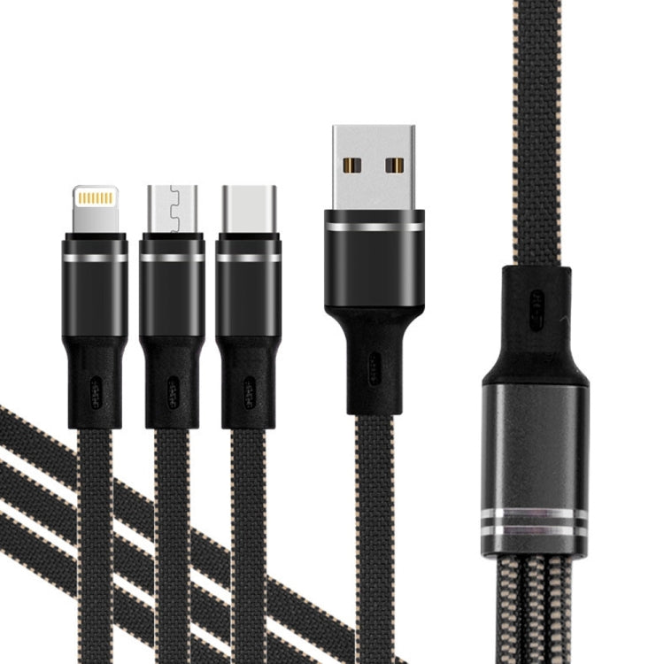 XJ-76 40W 5A 3 in 1 USB to 8 Pin + Type-C + Micro USB Super Flash Charging Cable, Length: 1.18m, XJ-76 40W