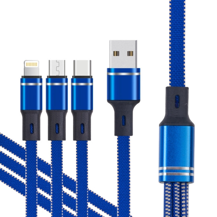 XJ-76 40W 5A 3 in 1 USB to 8 Pin + Type-C + Micro USB Super Flash Charging Cable, Length: 1.18m, XJ-76 40W