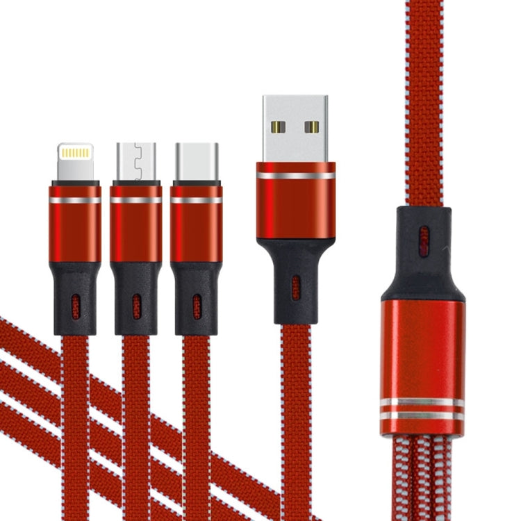 XJ-76 40W 5A 3 in 1 USB to 8 Pin + Type-C + Micro USB Super Flash Charging Cable, Length: 1.18m, XJ-76 40W
