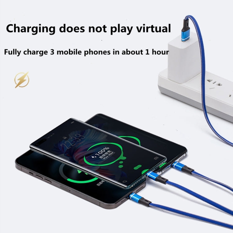 XJ-76 40W 5A 3 in 1 USB to 8 Pin + Type-C + Micro USB Super Flash Charging Cable, Length: 1.18m, XJ-76 40W