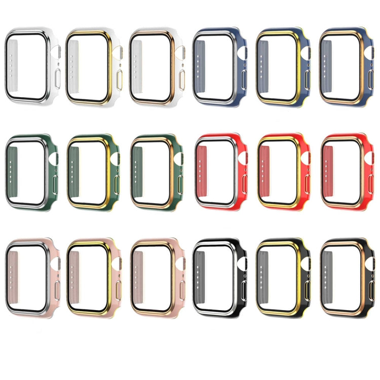 Electroplating Two-color PC+Tempered Film Watch Case, For Apple Watch Series 9 / 8 / 7 45mm