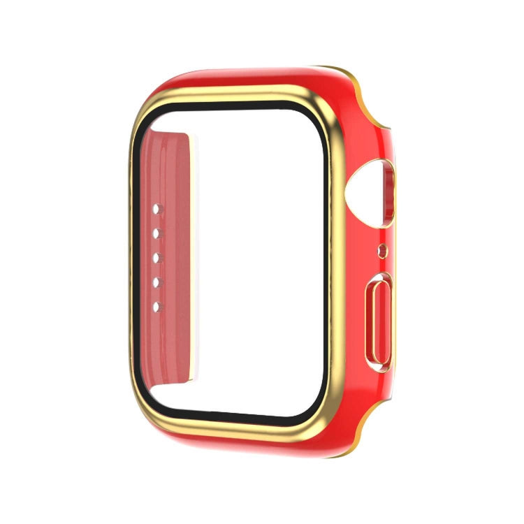 Electroplating Two-color PC+Tempered Film Watch Case, For Apple Watch Series 6/5/4/SE 44mm