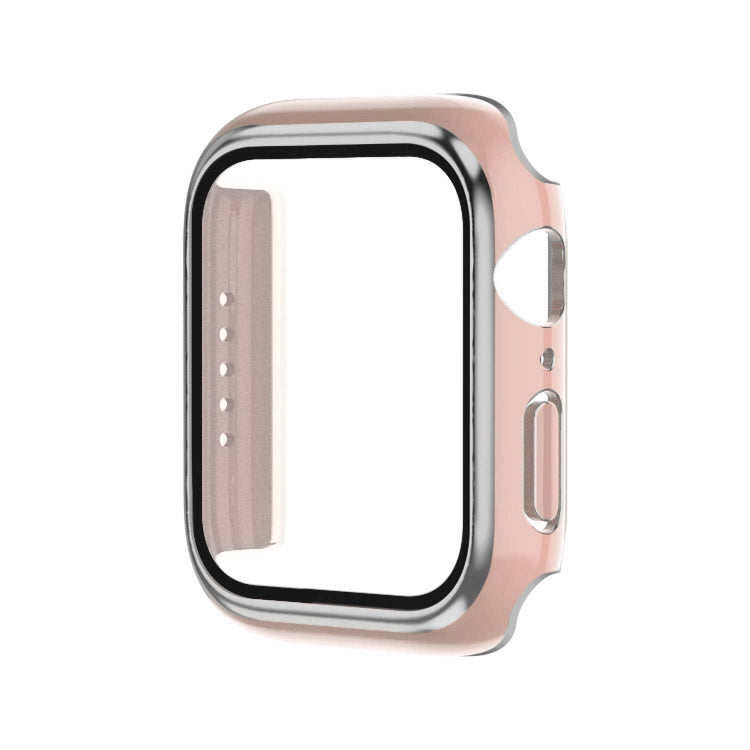 Electroplating Two-color PC+Tempered Film Watch Case, For Apple Watch Series 6/5/4/SE 44mm