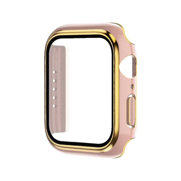 Electroplating Two-color PC+Tempered Film Watch Case, For Apple Watch Series 6/5/4/SE 44mm