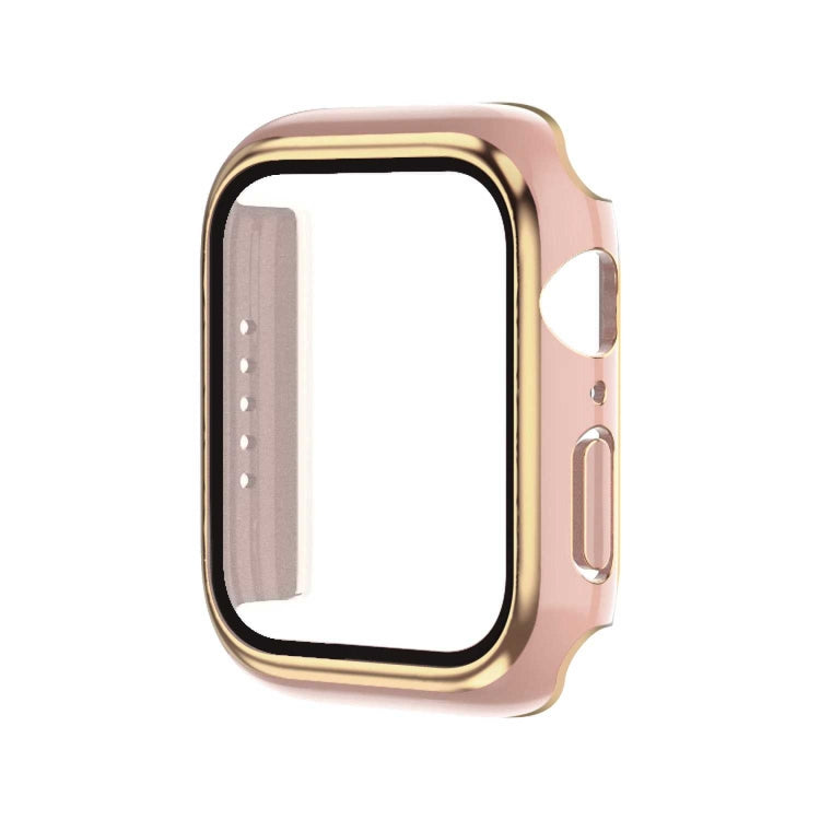 Electroplating Two-color PC+Tempered Film Watch Case, For Apple Watch Series 6/5/4/SE 44mm