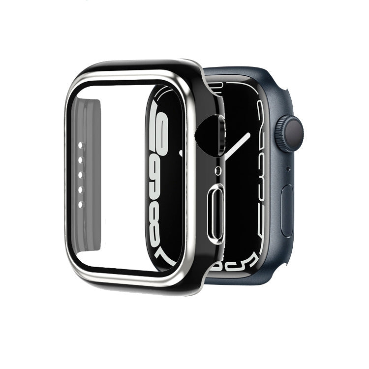 Electroplating Two-color PC+Tempered Film Watch Case, For Apple Watch Series 6/5/4/SE 44mm