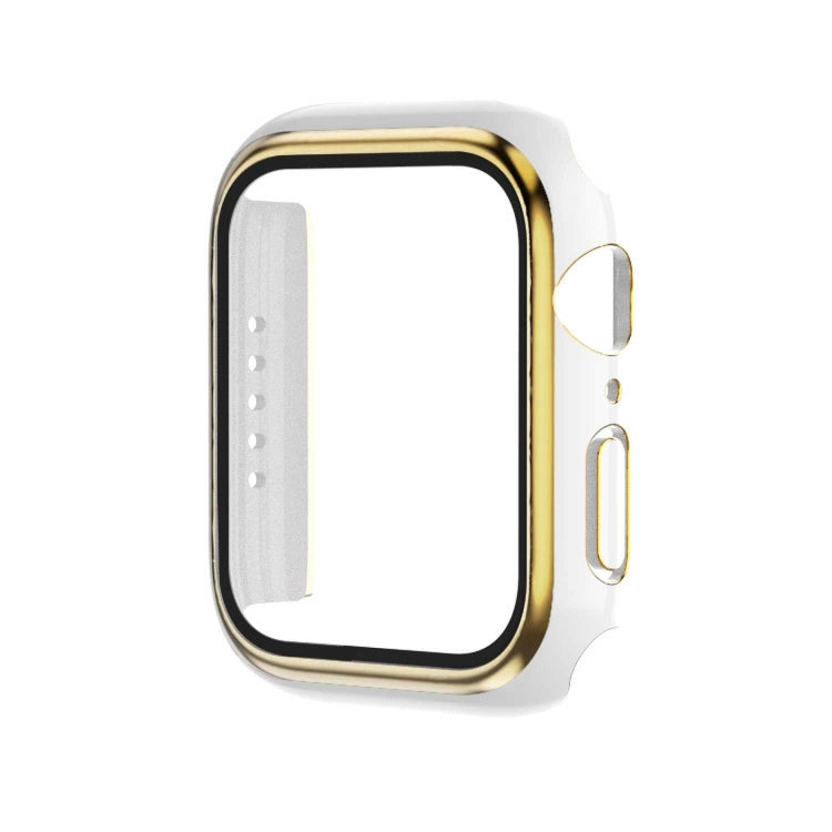 Electroplating Two-color PC+Tempered Film Watch Case, For Apple Watch Series 9 / 8 / 7 41mm