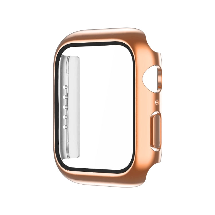 Electroplating Monochrome PC+Tempered Film Watch Case, For Apple Watch Series 9 / 8 / 7 45mm, For Apple Watch Series 8 / 7 45mm, For Apple Watch Series 6/5/4/SE 44mm, For Apple Watch Series 3/2/1 42mm