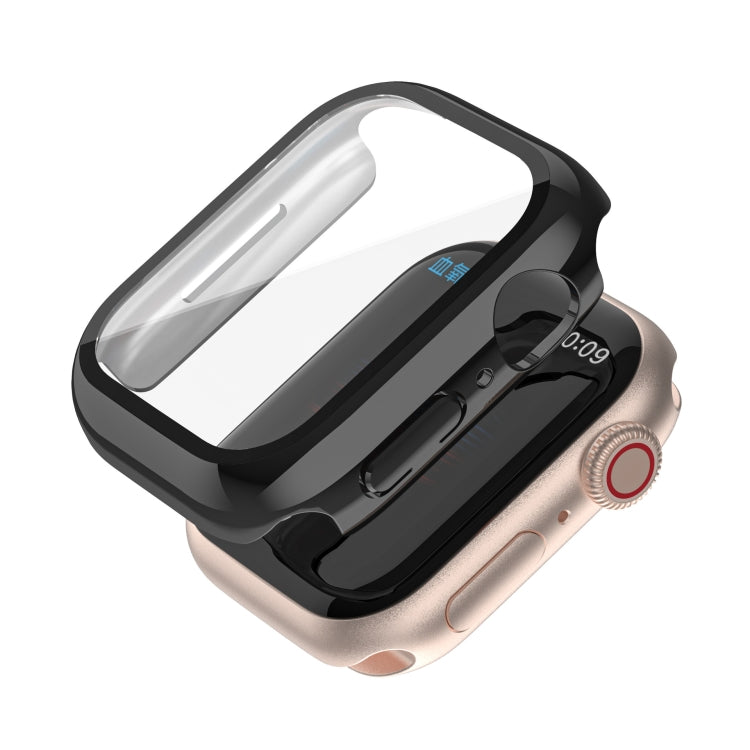 Electroplating Monochrome PC+Tempered Film Watch Case, For Apple Watch Series 9 / 8 / 7 45mm, For Apple Watch Series 8 / 7 45mm, For Apple Watch Series 6/5/4/SE 44mm, For Apple Watch Series 3/2/1 42mm
