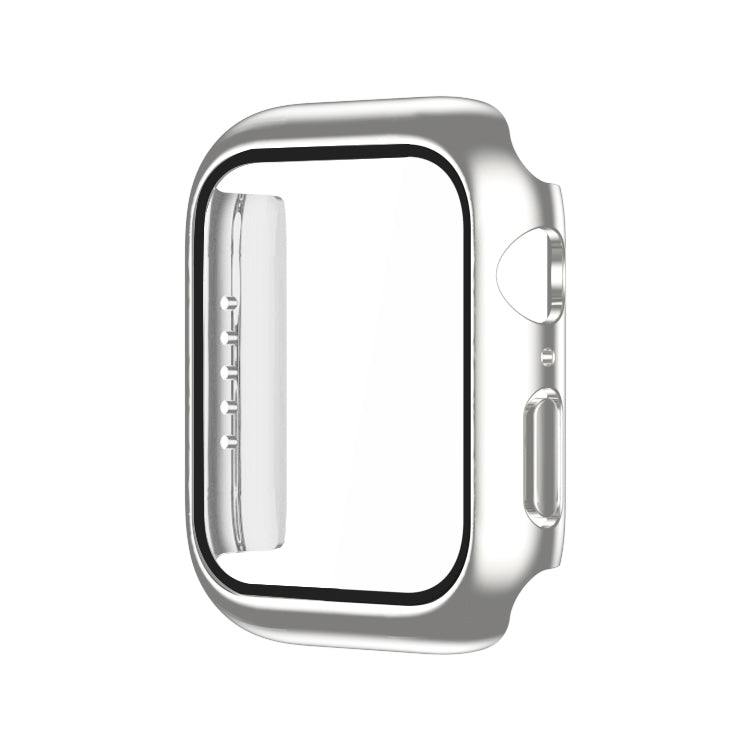 Electroplating Monochrome PC+Tempered Film Watch Case, For Apple Watch Series 9 / 8 / 7 45mm, For Apple Watch Series 8 / 7 45mm, For Apple Watch Series 6/5/4/SE 44mm, For Apple Watch Series 3/2/1 42mm