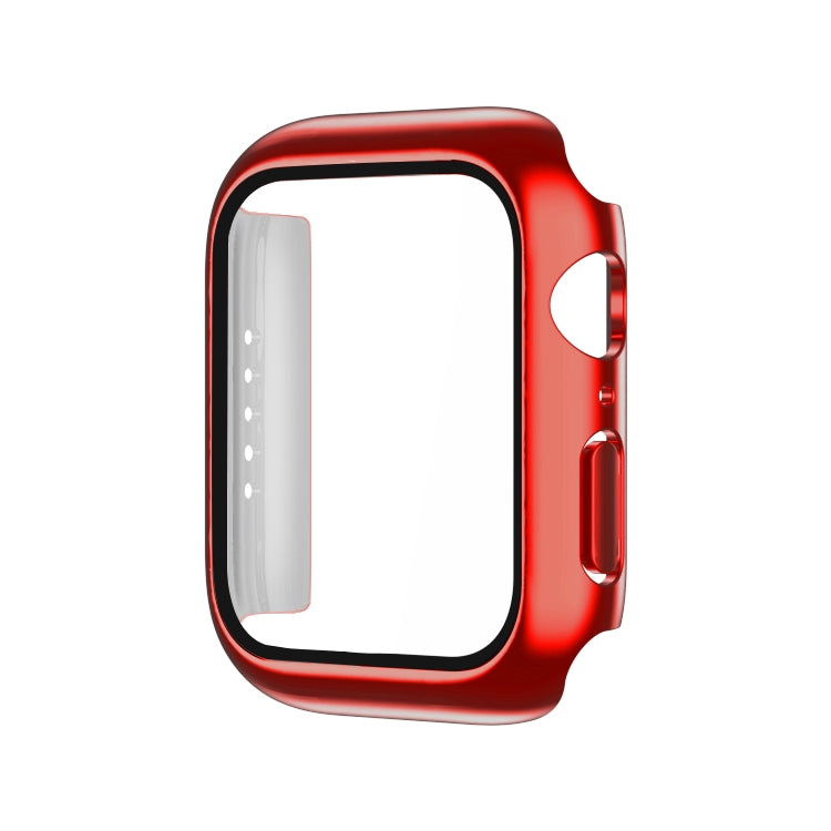 Electroplating Monochrome PC+Tempered Film Watch Case, For Apple Watch Series 9 / 8 / 7 41mm, For Apple Watch Series 6/5/4/SE 40mm, For Apple Watch Series 3/2/1 38mm