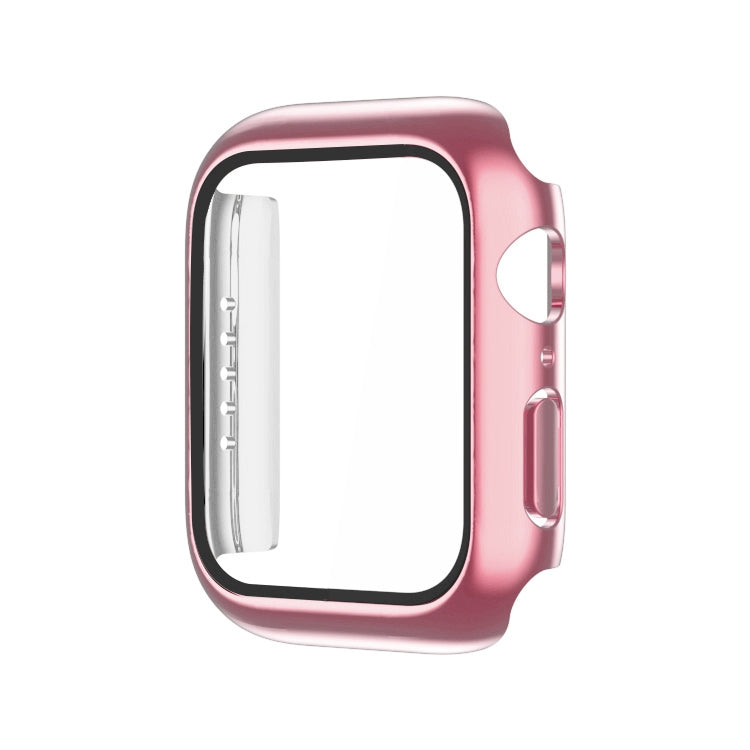 Electroplating Monochrome PC+Tempered Film Watch Case, For Apple Watch Series 9 / 8 / 7 41mm, For Apple Watch Series 6/5/4/SE 40mm, For Apple Watch Series 3/2/1 38mm