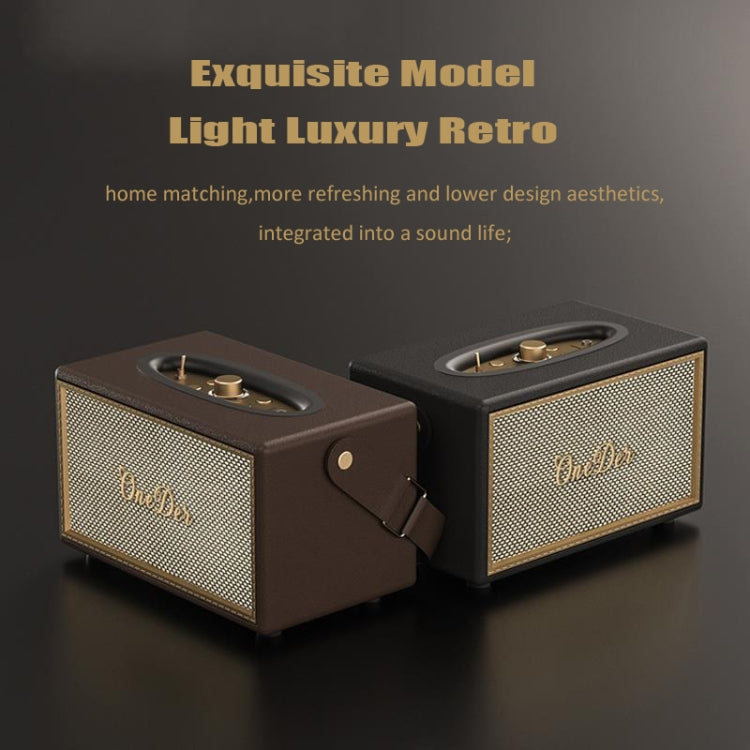 Oneder D6 40W Retro Classic Wooden Portable Outdoor Bluetooth Speaker, D6