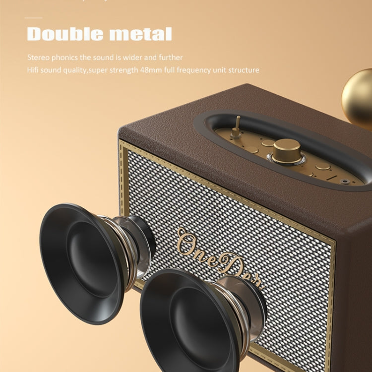 Oneder D6 40W Retro Classic Wooden Portable Outdoor Bluetooth Speaker, D6
