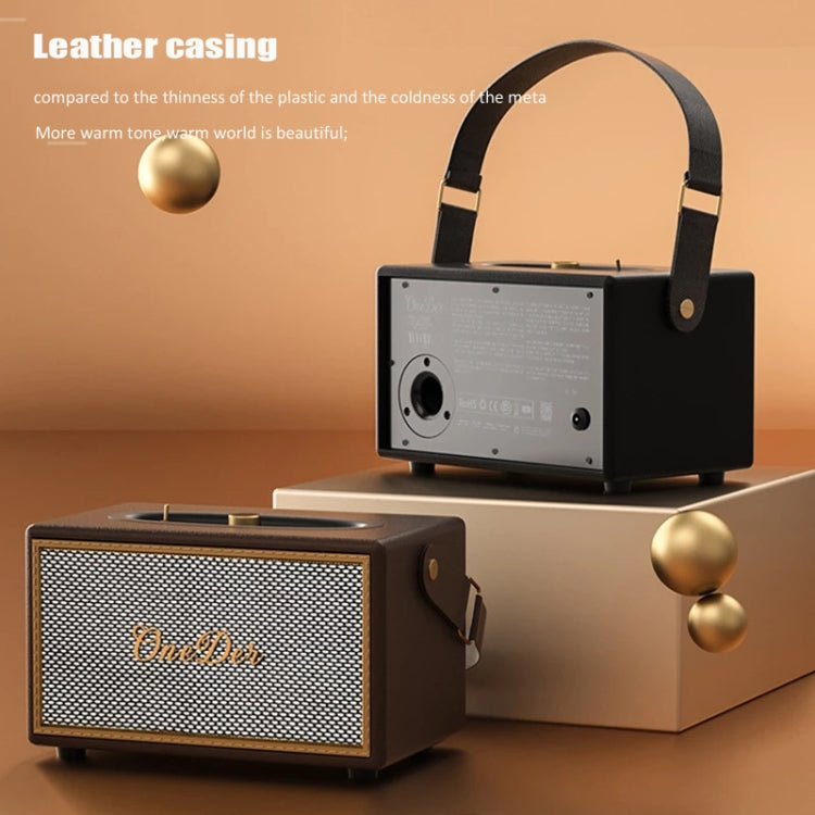 Oneder D6 40W Retro Classic Wooden Portable Outdoor Bluetooth Speaker, D6