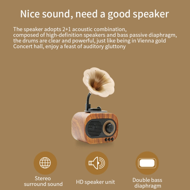 B5 Retro Phonograph Design Portable Wireless Stereo Speaker, B5