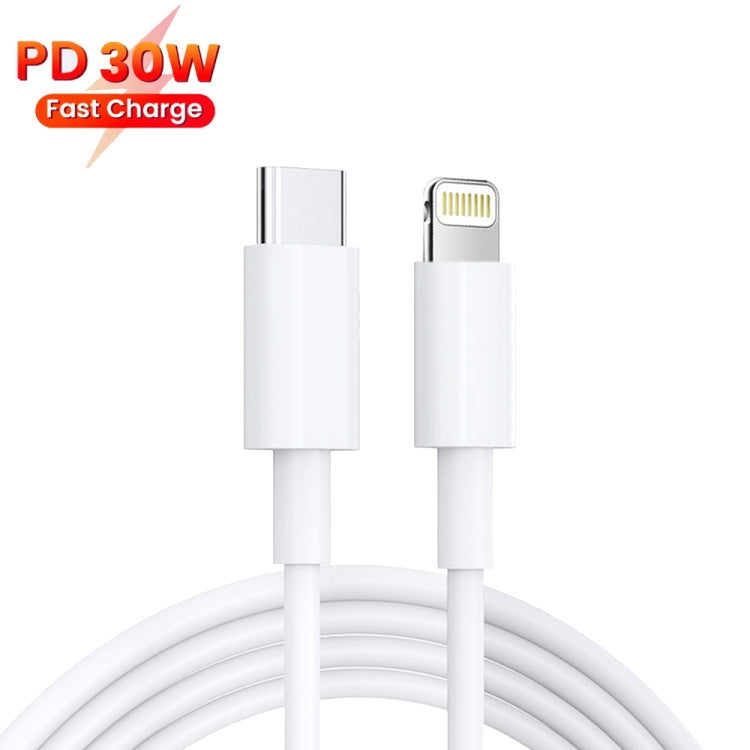 PD 35W Dual USB-C / Type-C Ports Charger with Type-C to 8 Pin Data Cable, EU Plug, EU Plug + 1.5m 8 Pin Cable, EU Plug + 2m 8 Pin Cable