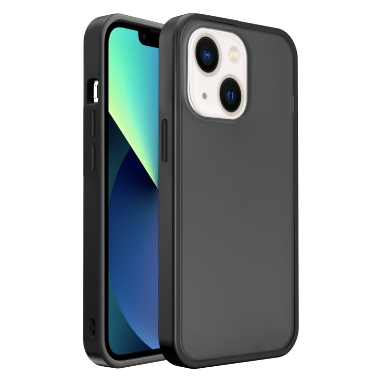 Frosted Skin Feel PC Contrast Color Button Phone Case, For iPhone 14, For iPhone 14 Plus