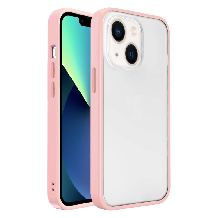 Frosted Skin Feel PC Contrast Color Button Phone Case, For iPhone 14, For iPhone 14 Plus