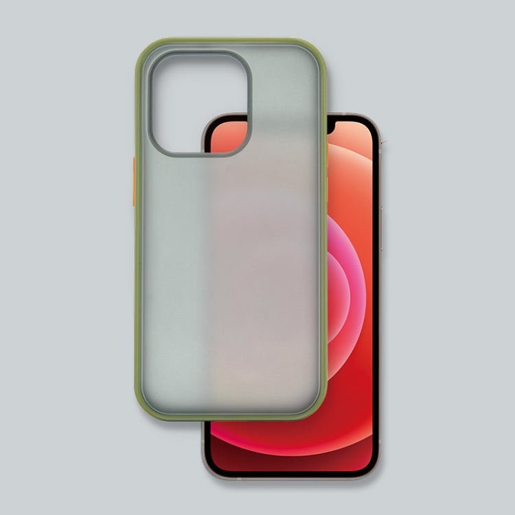 Frosted Skin Feel PC Contrast Color Button Phone Case, For iPhone 14, For iPhone 14 Plus