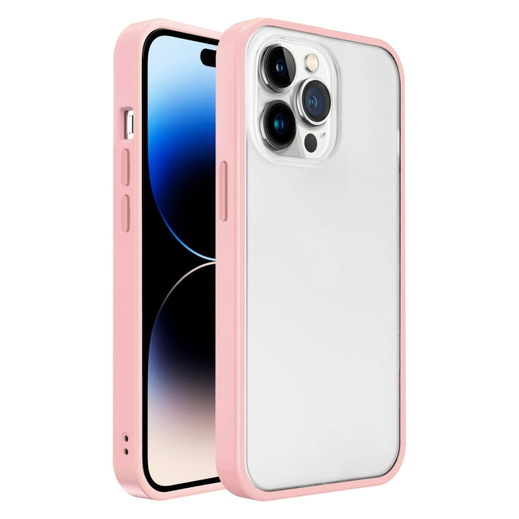 Frosted Skin Feel PC Contrast Color Button Phone Case, For iPhone 14 Pro, For iPhone 14 Pro Max