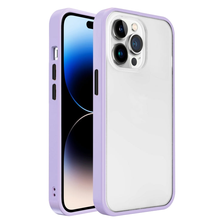 Frosted Skin Feel PC Contrast Color Button Phone Case, For iPhone 14 Pro, For iPhone 14 Pro Max