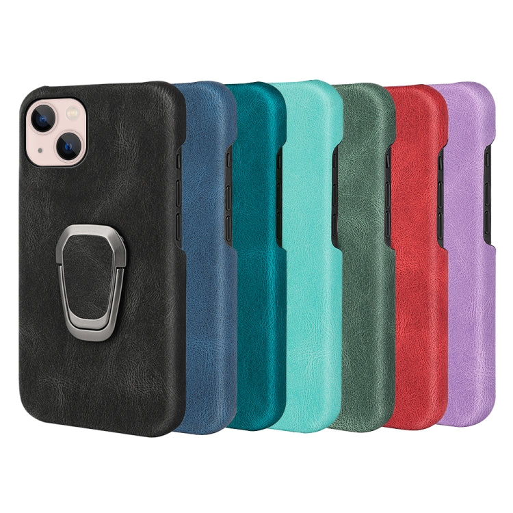 Ring Holder PU Phone Case For iPhone 14, For iPhone 14